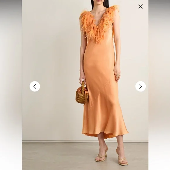LoveShackFancy Dresses Loveshackfancy Orange Sheath Midi Dress